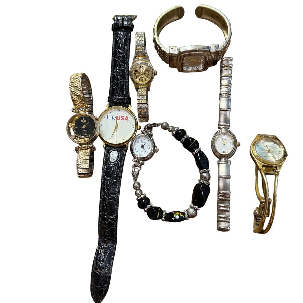Lot of 7 Women’s Vintage Watches - Gold / Silver Tone -Anne Klein Andre Francois